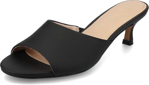مجموعة Journee Womens Jeylah Hitten Heel فرقة واحدة مفتوحة جولة إصبع القدم على أحذية الصيف الربيع المذكورة in Kuwait