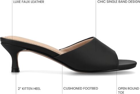 مجموعة Journee Womens Jeylah Hitten Heel فرقة واحدة مفتوحة جولة إصبع القدم على أحذية الصيف الربيع المذكورة in Kuwait