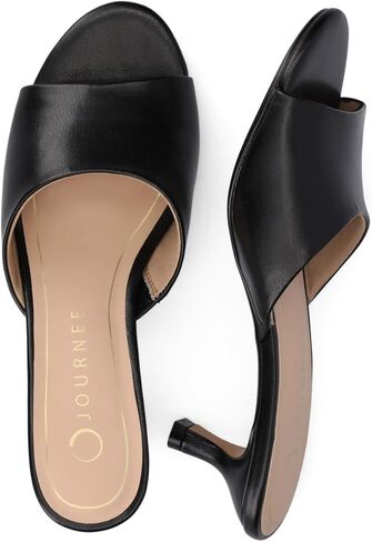 مجموعة Journee Womens Jeylah Hitten Heel فرقة واحدة مفتوحة جولة إصبع القدم على أحذية الصيف الربيع المذكورة in Kuwait
