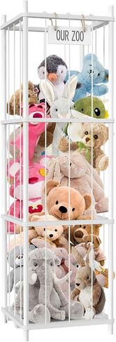 Stuffed Animal Storage, Wood Stuffed Animal Zoo Storage, 54 inch Large Plushy Organizers, Space Save Vertical Stuffed Animals Holder Holds 50+ Stuffed Animals for Nursery Playroom Bedroom (Log Color) in Saudi Arabia