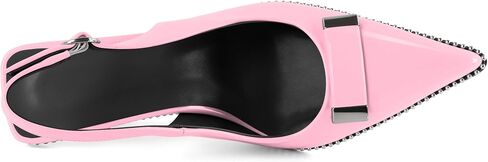Esvowido Women Slingback Heels Pointed Toe Stiletto Slip-on Pumps Backless 4 Inch Ankle Strap High Heels for Women in Saudi Arabia