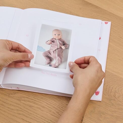 كتاب الذاكرة الذاكرة Cave -Baby - تذكارات كتب الأطفال المحايدة بين الجنسين ، سجل القصاصات المعالم الأولى ، ألبوم الصور والمجلة لتتبع اللحظات الخاصة ، كتاب حفظ السجلات للأطفال حديثي الولادة - الفراولة/الوردي in Kuwait