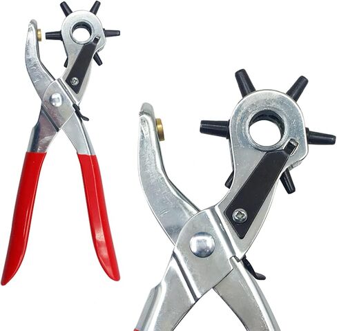 Leather Belt Hole Punch Plier Eyelet Puncher Revolve Sewing Machine Bag Setter Tool Watchband Strap Household Leathercraft Hand Tool Accessories in Saudi Arabia