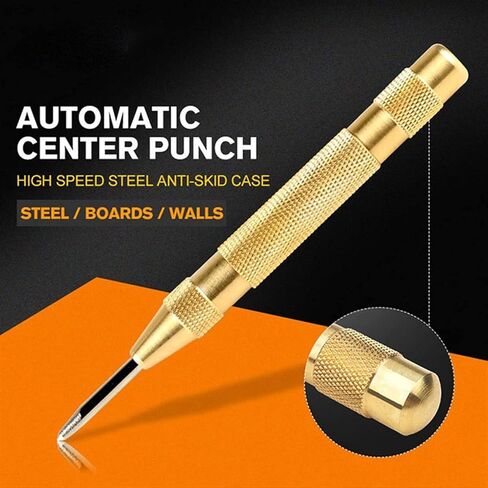 Automatic Center Pin Punch Spring Marking Holes Tool Wood Press Dent Marker Woodworking Tools Fit for Center Punch Drill Hand Tool Accessories(BlackB) in Saudi Arabia