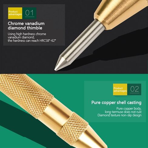 Automatic Center Pin Punch Spring Marking Holes Tool Wood Press Dent Marker Woodworking Tools Fit for Center Punch Drill Hand Tool Accessories(BlackB) in Saudi Arabia