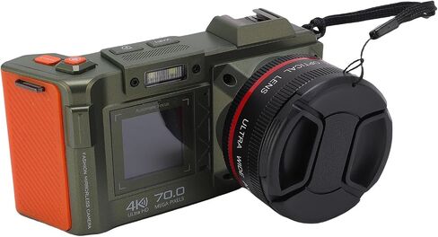 DSLR Camera, 70MP 4K 50X Zoom Auto Focus Wide Angle F1.8 Digital Camera with Double Screen Flash for Travel, Equipped with WiFi, 50X Digital Zoom (Green) in Saudi Arabia
