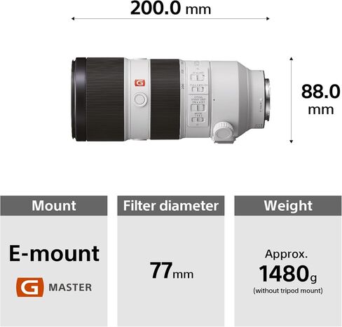 Sony FE 70-200 mm f/2.8GM OSS | Full-Frame, Super Telephoto, Prime Lens (SEL70200GM) White in Saudi Arabia