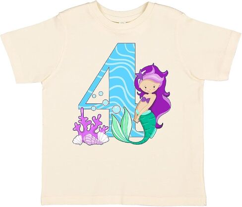 inktastic Fourth Birthday Mermaid Toddler T-Shirt in Saudi Arabia