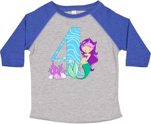 inktastic Fourth Birthday Mermaid Toddler T-Shirt in Saudi Arabia