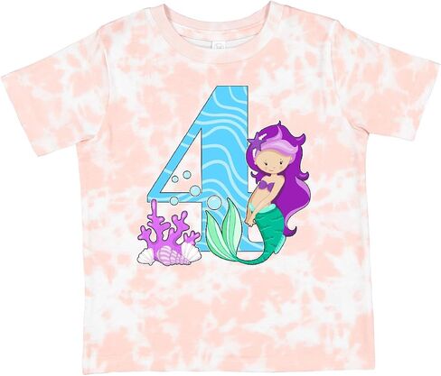 inktastic Fourth Birthday Mermaid Toddler T-Shirt in Saudi Arabia