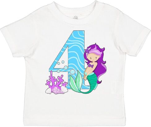 inktastic Fourth Birthday Mermaid Toddler T-Shirt in Saudi Arabia