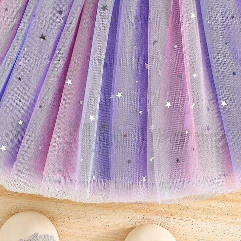 1-5Y Baby Toddler Girl Ruffle Tutu Dress Kids Girl Sleeveless Tulle Dresses Ribbed Tops Stars Skirt Birthday Outfits in Saudi Arabia
