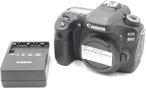 Canon Digital SLR Camera Body [EOS 80D] مع مستشعر CMOS 24.2 ميجابكسل (APS -C) ومستشعر بكسل CMOS AF المزدوج - الأسود in Kuwait