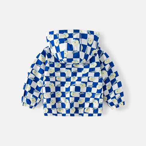 Irsutey Boys Fleece Hoodie Zip Up Jacket Coat Kids Cute Pattern Print Baby Autumn Winter Warm Trendy Sports Outerwear in Kuwait