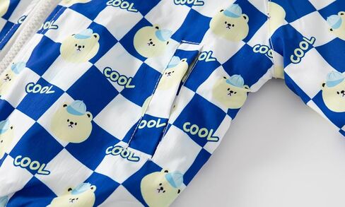 Irsutey Boys Fleece Hoodie Zip Up Jacket Coat Kids Cute Pattern Print Baby Autumn Winter Warm Trendy Sports Outerwear in Kuwait