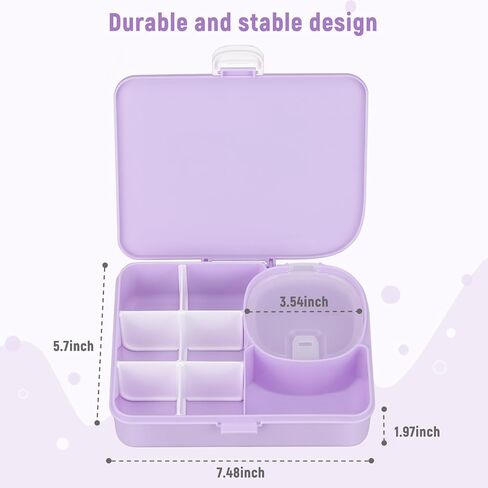 حاوية علبة خفيفة للأطفال ، مقصورات قابلة للتعديل ، حاويات للوجبات الخفيفة القابلة لإعادة الاستخدام مع الأغطية ، مزلاج سهلة مفتوحة ، حاويات طعام الغداء ، حلقة سيليكونية مقاومة للتسرب (حزمة واحدة) in Kuwait