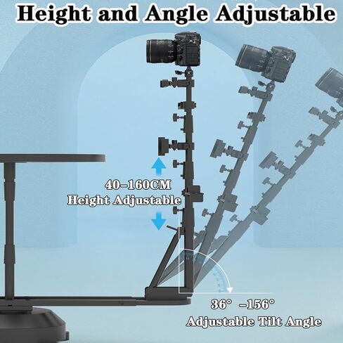 Professional Photography Turntable, 360 Degree Panoramic Rotating Shooting Platform, Rotating Camera Slider, Spinning Photo Video Booth, Spin Platform for Product Photography,Electric in Saudi Arabia