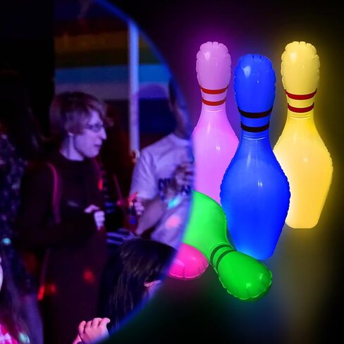 بوين مجموعة بولينج عملاقة قابلة للنفخ للكريسماس مكونة من 7 قطع، تتضمن 6 قطع من دبابيس رجل الثلج مقاس 27 انش وكرة 24 انش مع ملصقات للالعاب الخارجية وحفلات الكبار والفناء الداخلي واعياد الميلاد والفناء in Kuwait