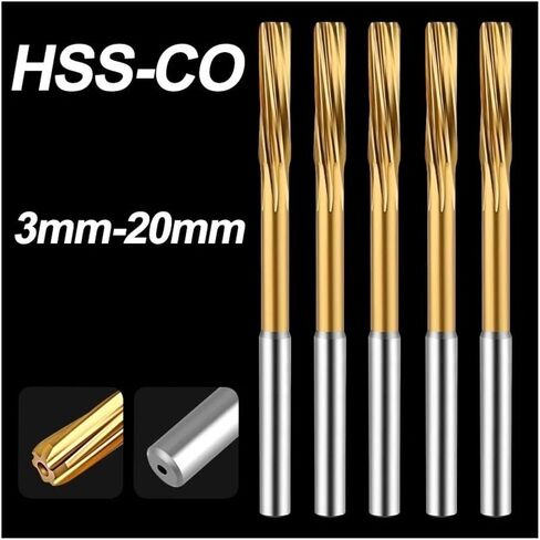 آلة تخفيف الكوبالت HSS-CO مع Tian مطلي H7 حلزوني حلزوني مستقيم Reamer 3-20 مم للمعادن الفولاذ المقاوم للصدأ (7 مم) in Saudi Arabia