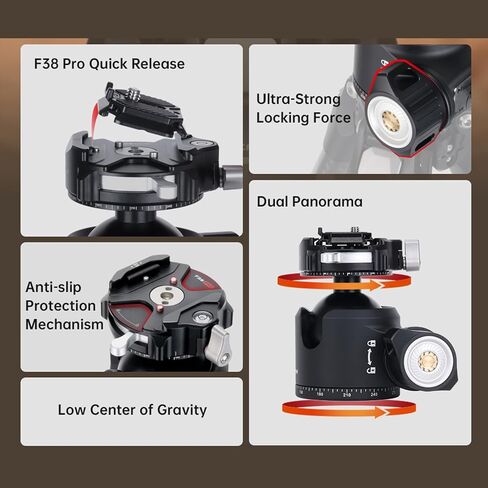Falcam Tripod Head Kit XB -3R ، F38 Pro Quick Release Low Gravity Dual Panorama Ball Head - F38B4907 in Kuwait