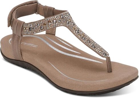 Aetrex Women's Marni Orthopedic Adjustable Slingback Thong Sandals - Arch Support T-Strap Sandals in Saudi Arabia