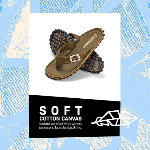 Gumbies Islander Flip Flops Flops ، مع Supersoft Cotton Tee Post ونعل المطاط المعاد تدويره متين - راحة مضمونة in Kuwait
