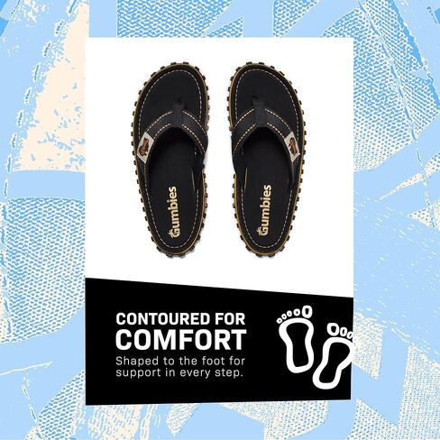 Gumbies Islander Flip Flops Flops ، مع Supersoft Cotton Tee Post ونعل المطاط المعاد تدويره متين - راحة مضمونة in Kuwait