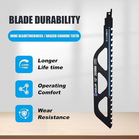 2TPI 12inch 2Pack Masonry Reciprocating Saw Blades | 2TPI Carbide Blade Strong teeths for Cutting Brick, Cement, Porous Concrete in Saudi Arabia
