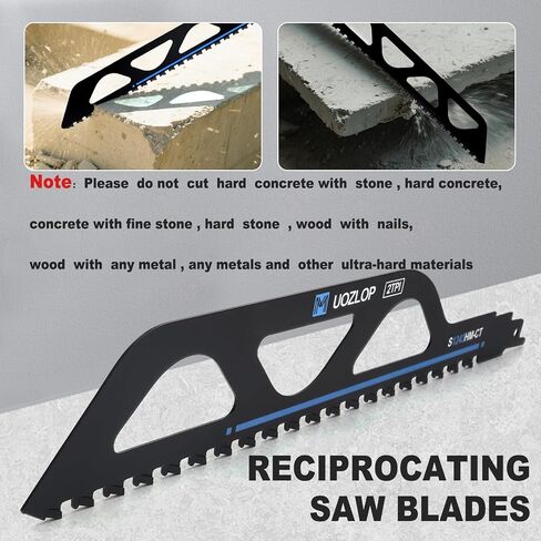 2TPI 12inch 2Pack Masonry Reciprocating Saw Blades | 2TPI Carbide Blade Strong teeths for Cutting Brick, Cement, Porous Concrete in Saudi Arabia