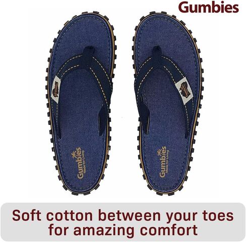 Gumbies Islander Flip Flops Flops ، مع Supersoft Cotton Tee Post ونعل المطاط المعاد تدويره متين - راحة مضمونة in Kuwait
