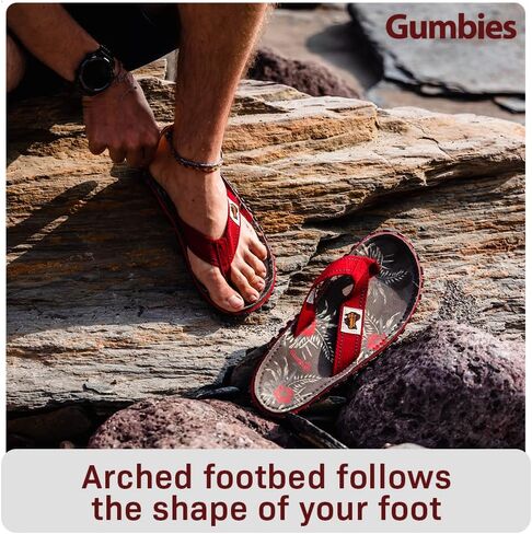 Gumbies Islander Flip Flops Flops ، مع Supersoft Cotton Tee Post ونعل المطاط المعاد تدويره متين - راحة مضمونة in Kuwait