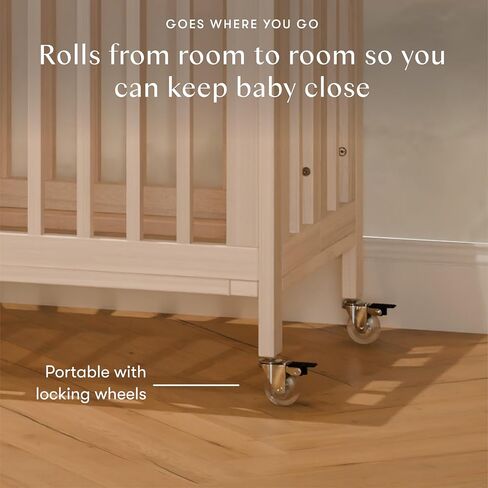 Babyletto Rolli 9 -in -1 سرير أطفال قابل للتحويل مع عجلات - يشمل مجموعات التحويل لل bassinet ، سرير قياسي ، سرير صغير ، سرير نهاري وسرير صغار - Greenguard Gold - 3 ارتفاعات قابلة للتعديل ، طبيعية مغسولة in Kuwait