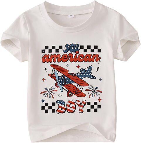 Kekemi Toddler Baby Boys 4th of July قمصان جميع القميص الأمريكي T-Shirt Tees American Tees الولايات المتحدة الأمريكية in Kuwait