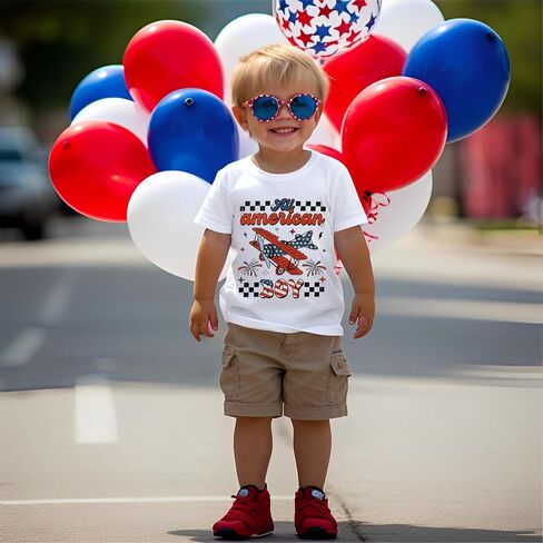 Kekemi Toddler Baby Boys 4th of July قمصان جميع القميص الأمريكي T-Shirt Tees American Tees الولايات المتحدة الأمريكية in Kuwait