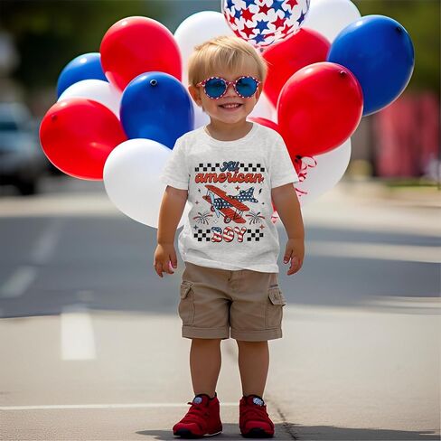 Kekemi Toddler Baby Boys 4th of July قمصان جميع القميص الأمريكي T-Shirt Tees American Tees الولايات المتحدة الأمريكية in Kuwait