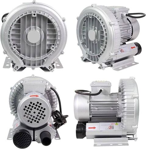 Regenerative Blower 50Hz, Ring Blower for Sewage Aeration 0.16HP - 1.49HP 110V 60hz Single Phase, Low Noise, Industrial Vacuum Pump for Air Blowing or Suction(550W/0.74HP) in Saudi Arabia
