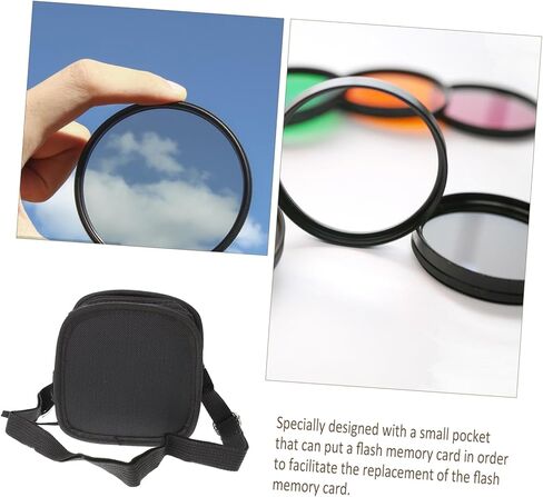 Camera Filter Carry Case with Removable Inner Bag Multi Pocket Photography Filter Holder for Lens Accessories Convenient Design for Memory Card Storage in Saudi Arabia