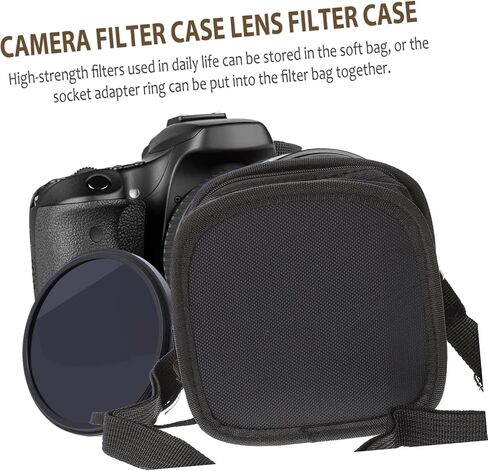 Camera Filter Carry Case with Removable Inner Bag Multi Pocket Photography Filter Holder for Lens Accessories Convenient Design for Memory Card Storage in Saudi Arabia