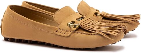 Larroudé Joy Mocassin In Peanut Suede in Saudi Arabia
