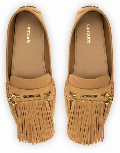 Larroudé Joy Mocassin In Peanut Suede in Saudi Arabia