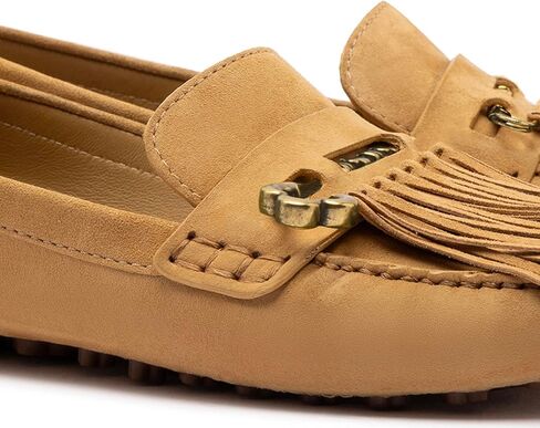 Larroudé Joy Mocassin In Peanut Suede in Saudi Arabia