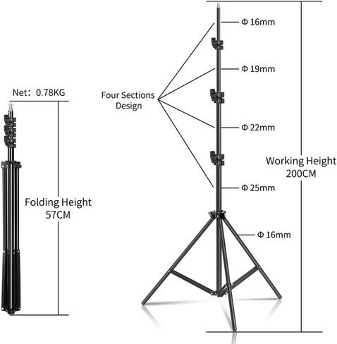 RGB Light with Tripod Stand حامل الهاتف LED مصباح LED للبث المباشر ماكياج ماكياج ضوء تصوير (68 سم) in Kuwait