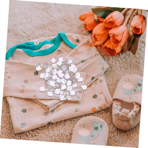 Non-Bendable Plastic Diaper Pin 50pcs Boys and Girls Brooch Pins for Crafts Baby Clothing and Jewelry Making in Kuwait