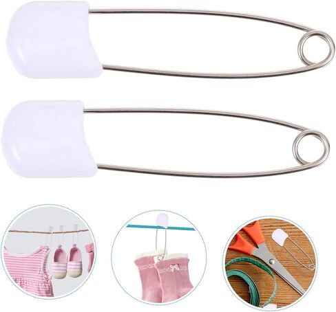 Non-Bendable Plastic Diaper Pin 50pcs Boys and Girls Brooch Pins for Crafts Baby Clothing and Jewelry Making in Kuwait