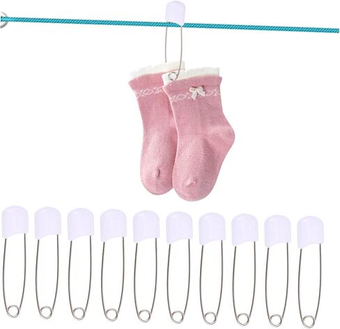 Non-Bendable Plastic Diaper Pin 50pcs Boys and Girls Brooch Pins for Crafts Baby Clothing and Jewelry Making in Kuwait