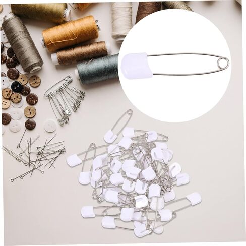 Non-Bendable Plastic Diaper Pin 50pcs Boys and Girls Brooch Pins for Crafts Baby Clothing and Jewelry Making in Kuwait