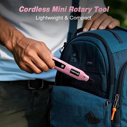 Cordless Rotary Tool,5 Speed Rotary Tool Kit With 71 Accessories,USB Charging,Multi-Purpose 4.2v Power Rotary Tools Easy Accessory Changes - Sanding, Polishing, Engraving and Cutting Pink in Saudi Arabia