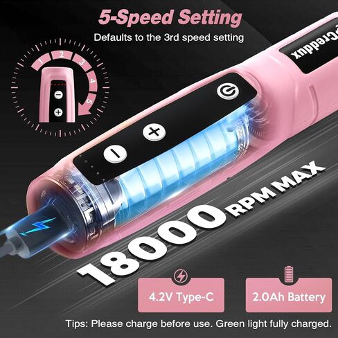 Cordless Rotary Tool,5 Speed Rotary Tool Kit With 71 Accessories,USB Charging,Multi-Purpose 4.2v Power Rotary Tools Easy Accessory Changes - Sanding, Polishing, Engraving and Cutting Pink in Saudi Arabia