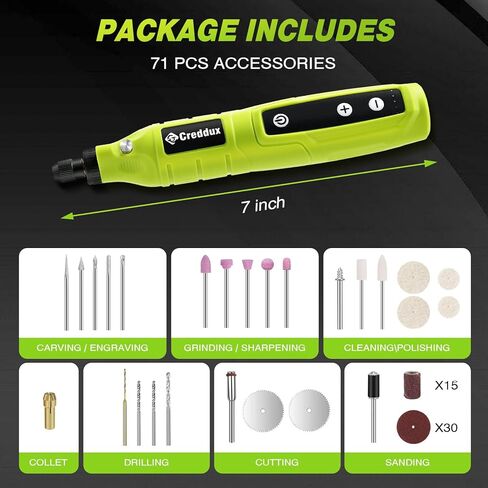 Cordless Rotary Tool,5 Speed Rotary Tool Kit With 71 Accessories,USB Charging,Multi-Purpose 4.2v Power Rotary Tools Easy Accessory Changes - Sanding, Polishing, Engraving and Cutting Pink in Kuwait