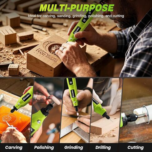 Cordless Rotary Tool,5 Speed Rotary Tool Kit With 71 Accessories,USB Charging,Multi-Purpose 4.2v Power Rotary Tools Easy Accessory Changes - Sanding, Polishing, Engraving and Cutting Pink in Kuwait